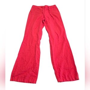 Yessica Bright Wide-Leg Linen Cotton Blend Drawstring Pants Size 38 European